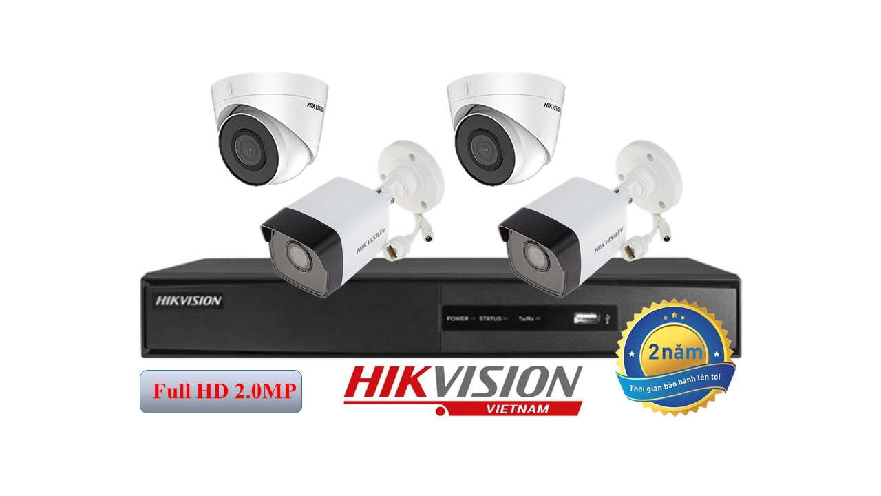 Trọn bộ 4 camera IP hồng ngoại