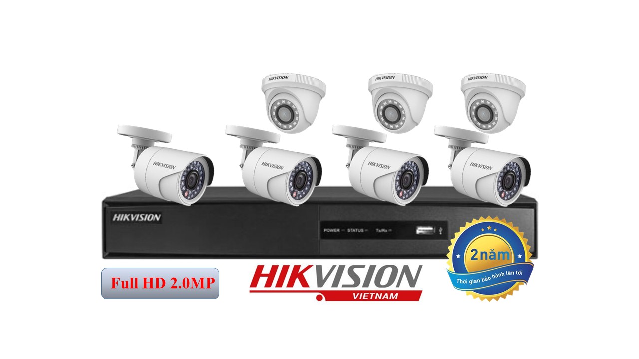 Trọn bộ 7 camera TVI hồng ngoại
