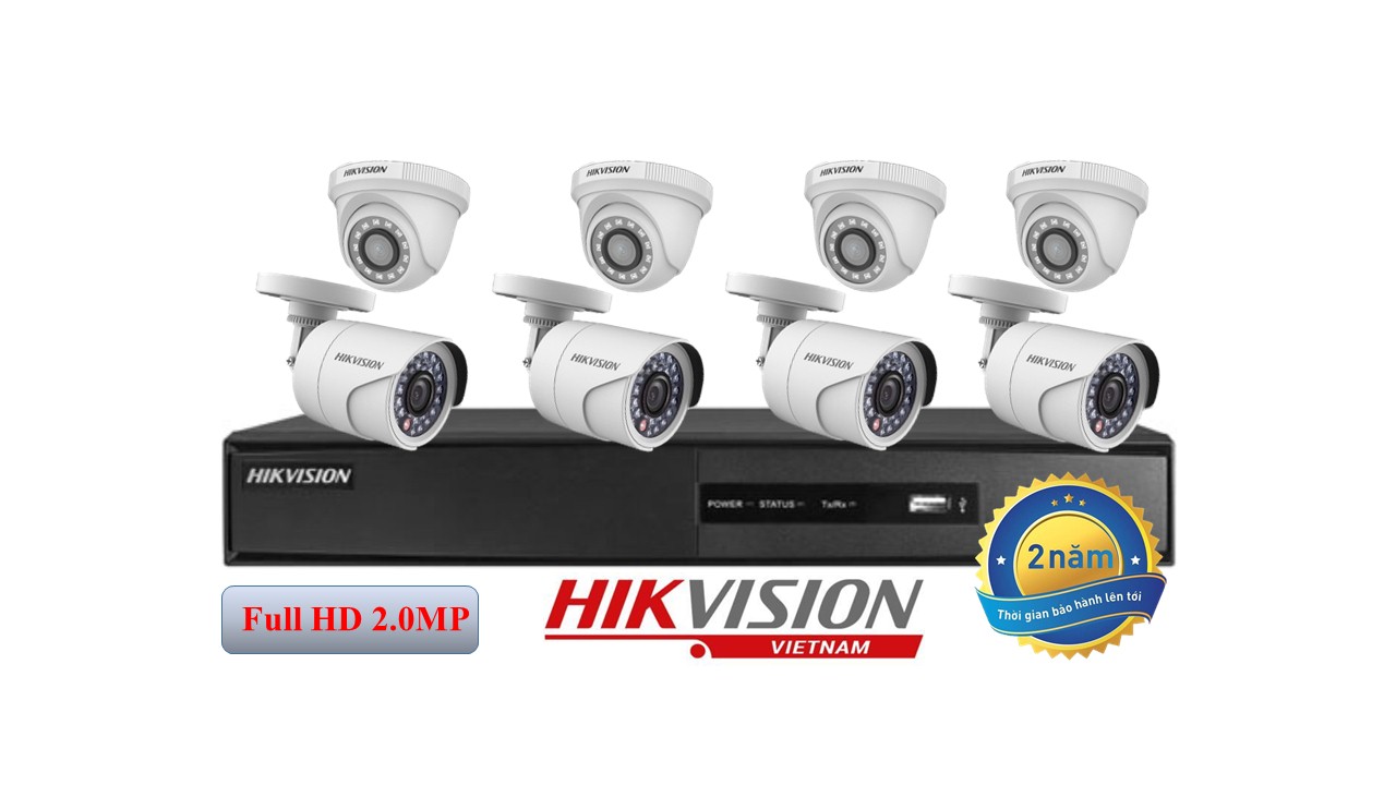 Trọn bộ 8 camera TVI hồng ngoại
