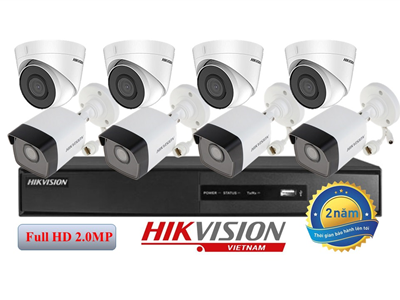 Trọn bộ 8 camera IP hồng ngoại
